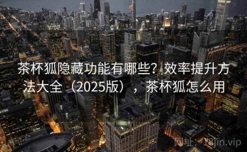 茶杯狐隐藏功能有哪些？效率提升方法大全（2025版），茶杯狐怎么用