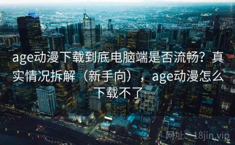 age动漫下载到底电脑端是否流畅？真实情况拆解（新手向），age动漫怎么下载不了