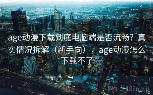 age动漫下载到底电脑端是否流畅？真实情况拆解（新手向），age动漫怎么下载不了