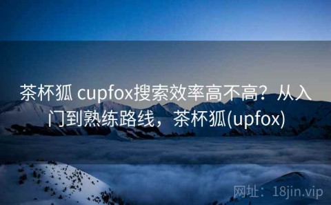 茶杯狐 cupfox搜索效率高不高？从入门到熟练路线，茶杯狐(upfox)
