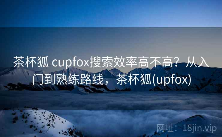 茶杯狐 cupfox搜索效率高不高？从入门到熟练路线，茶杯狐(upfox)