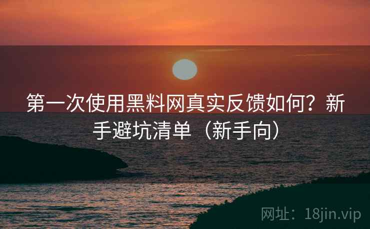 第一次使用黑料网真实反馈如何？新手避坑清单（新手向）